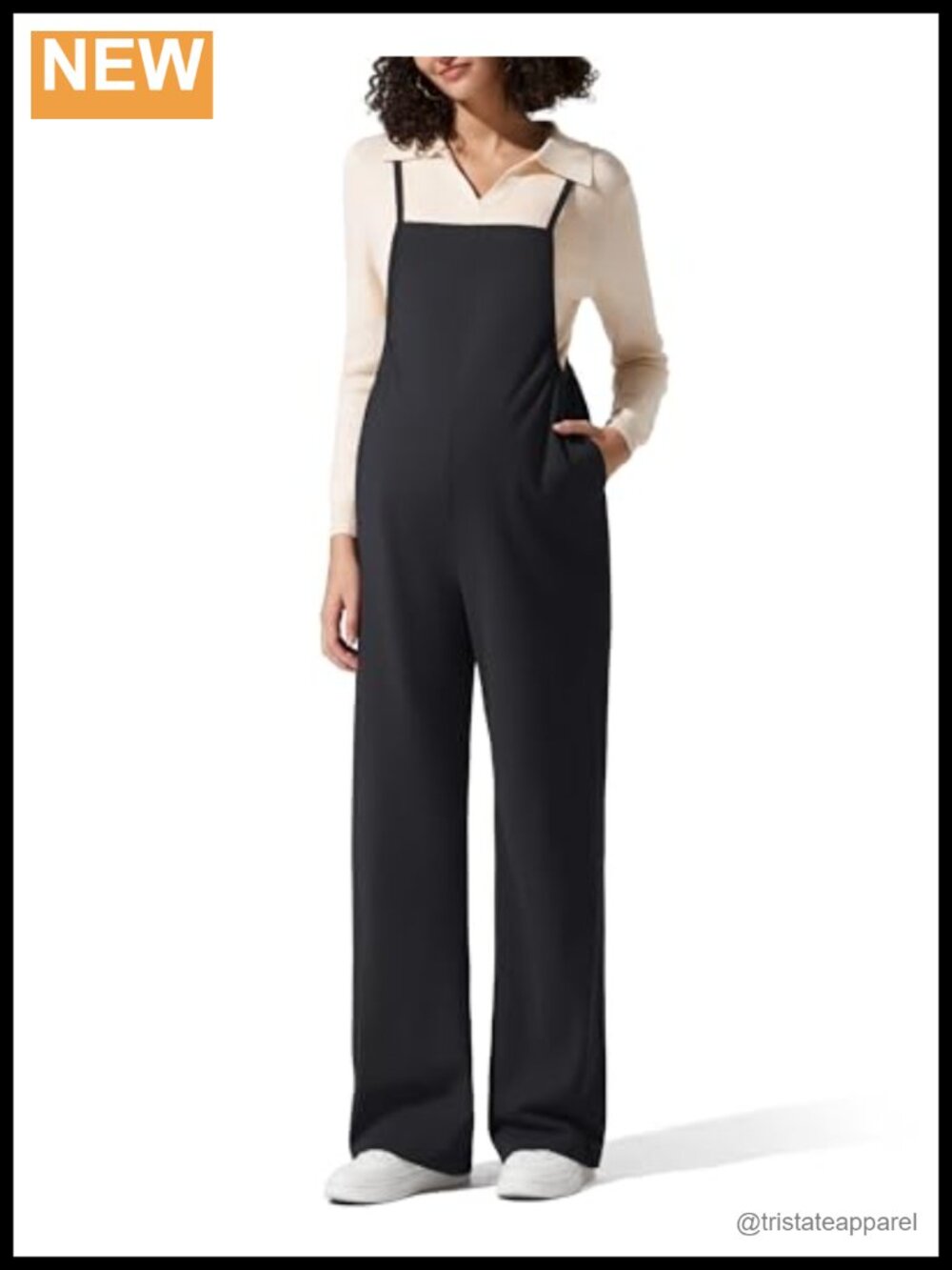 Maternity Jumpsuit Adjustable Strap Wide Leg Pregnancy Romper Overalls